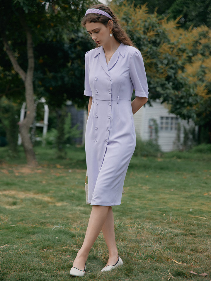 Natalie Chiffon Suit Midi Dress/Simple Retro/11232