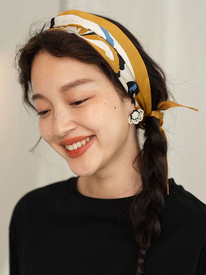 Chowxiaodou Rainbow Girl Satin Silk Rhombic Scarf/Simple Retro/44043