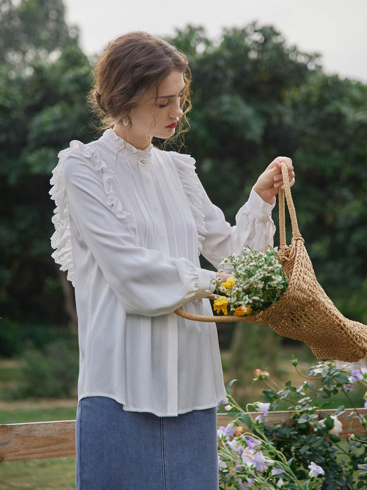 Alexandria Ruffle Blouse/Simple Retro/1210012