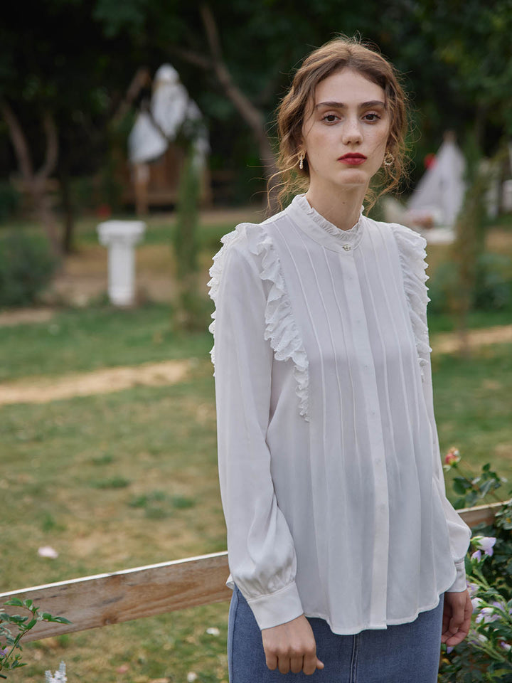 Alexandria Ruffle Blouse/Simple Retro/1210012