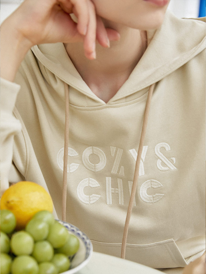 Khloe Cotton Pullover Hoodie/Simple Retro/55118