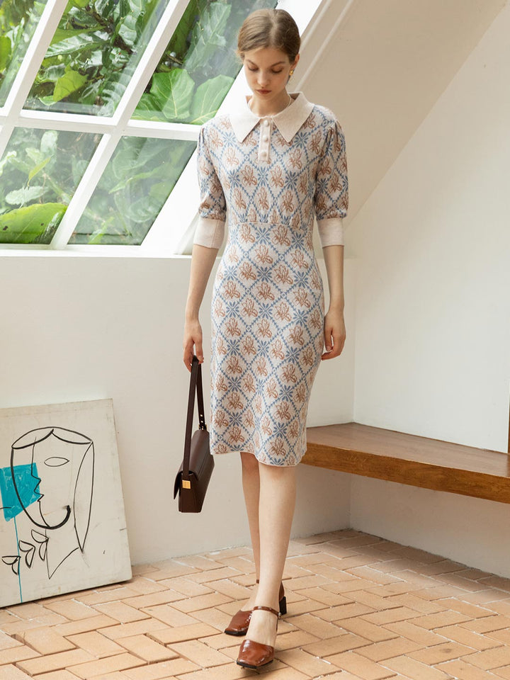 Ariana Pullover Knitting Midi Dress/Simple Retro/22233