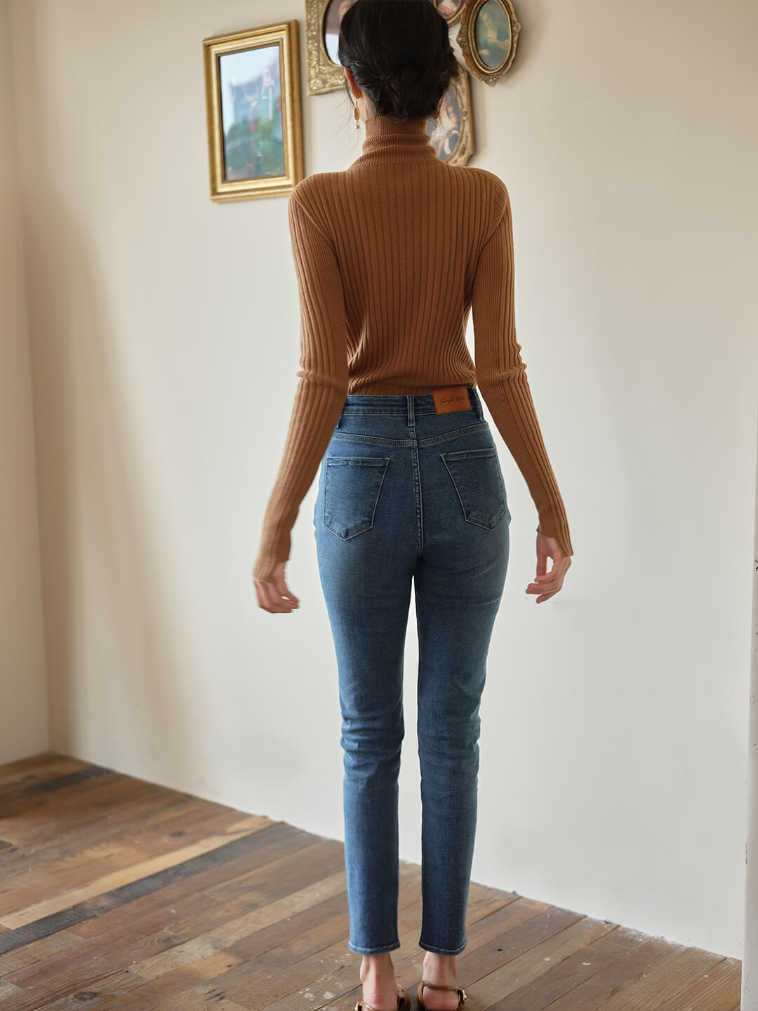 Miley Low-waisted Skinny Jeans/Simple Retro/22214