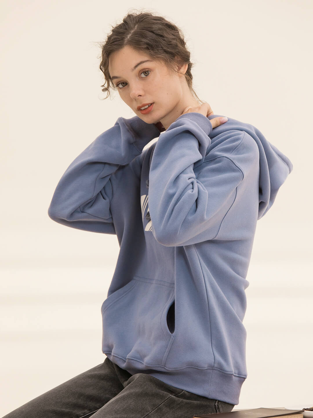 Nicole Numbers Printed Fleece Hoodie/Simple Retro/55144