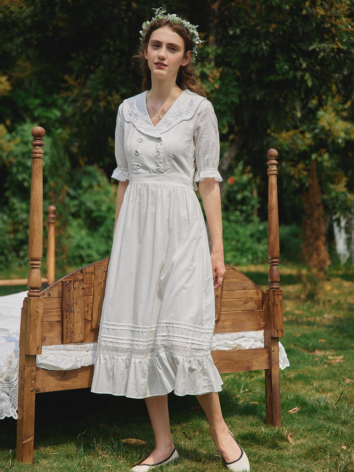Victoria 100% Cotton Maxi Dress/Simple Retro/22186