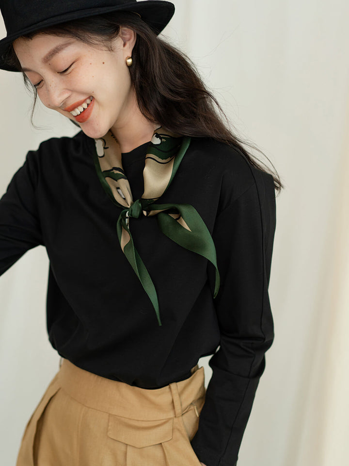 Chowxiaodou Rainbow Girl Satin Silk Rhombic Scarf/Simple Retro/44043