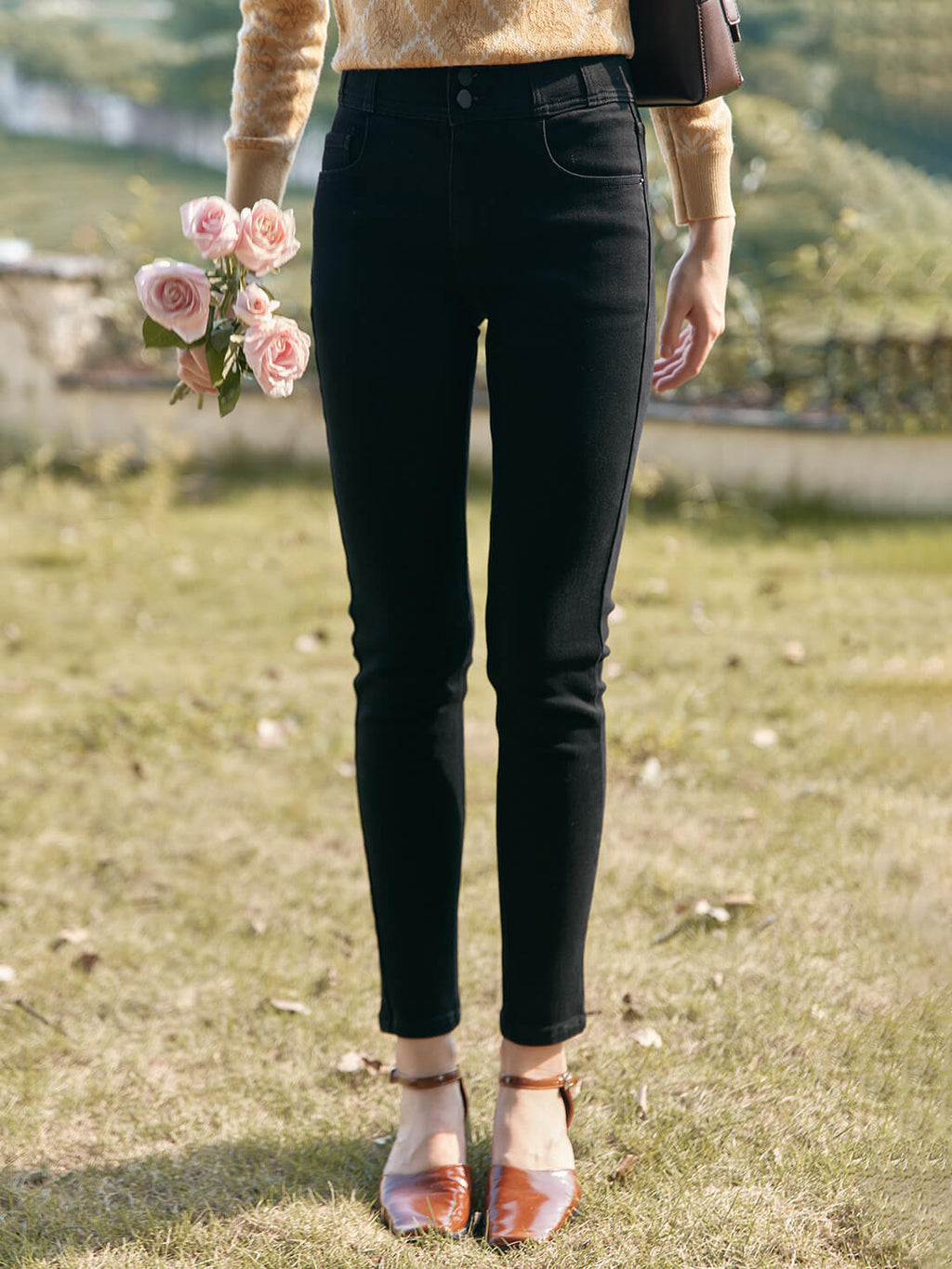 Anaya High waisted Skinny Fleece Jeans