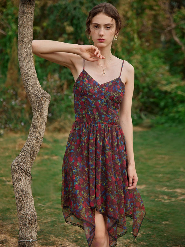 Valeria Floral Printed Slip Dress/Simple Retro/1200043