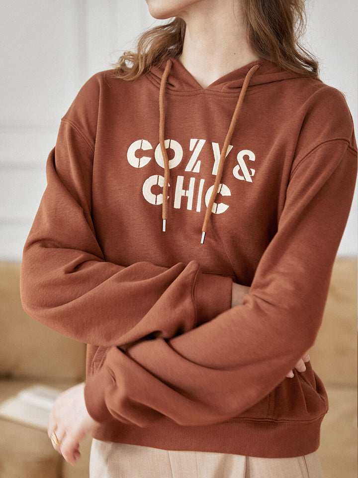 Khloe Cotton Pullover Hoodie/Simple Retro/55118