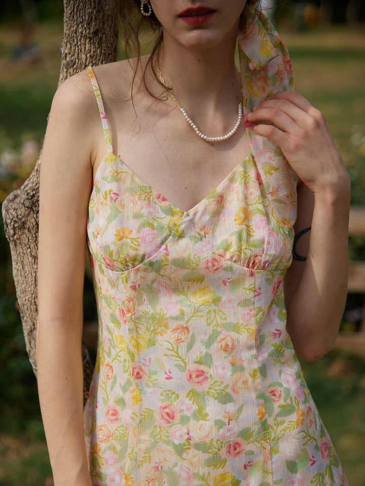 Beth Floral Printed Slip Dress/Simple Retro/11209