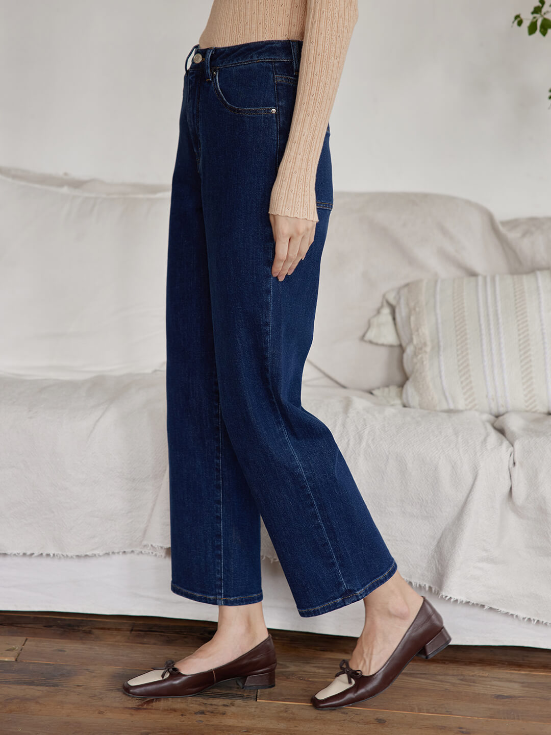 Felicia Straight Denim Blue Jeans/SIMPLERETRO