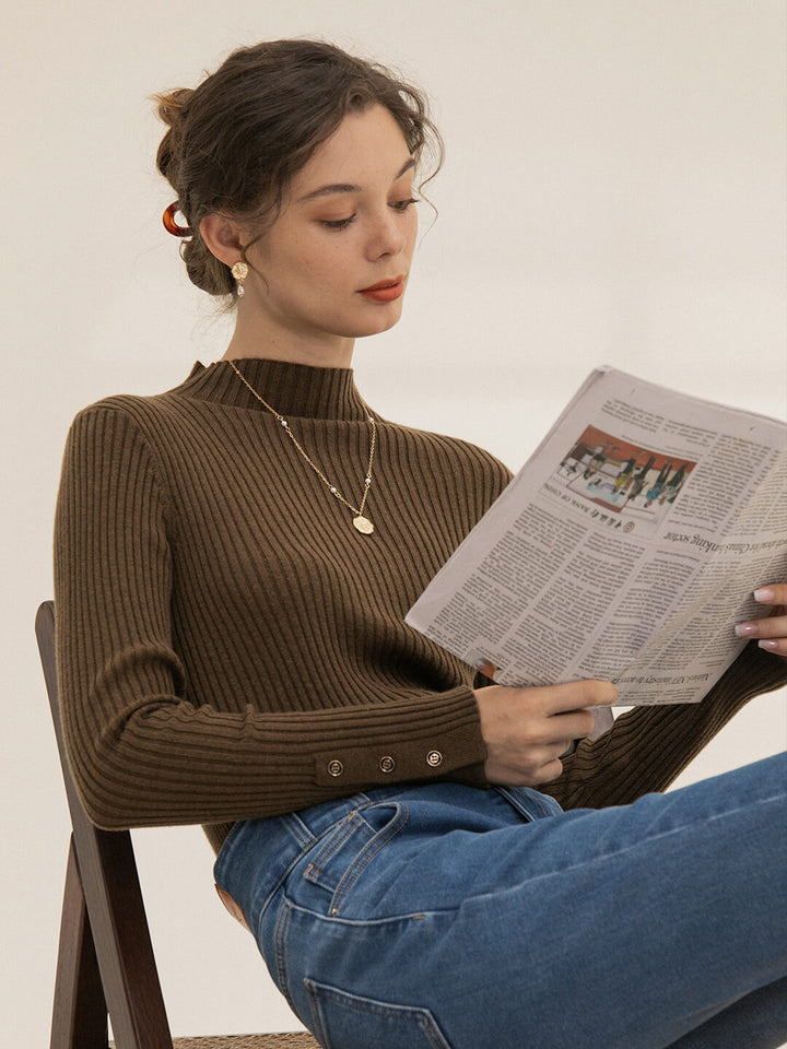 Stella Mock Turtleneck Bottoming Top/Simple Retro/55138