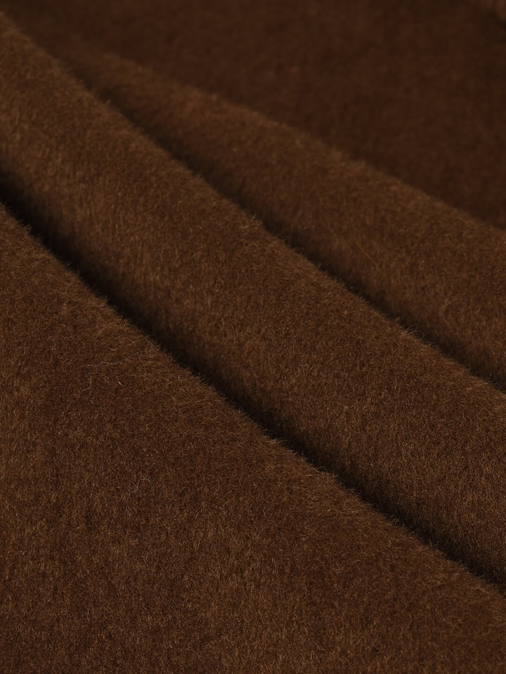 Emilia 100% Wool Coffee Double-faced Coat/Simple Retro/77055