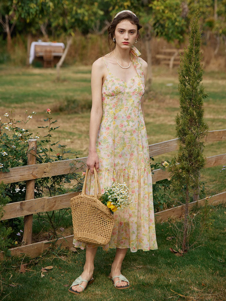 Beth Floral Printed Slip Dress/Simple Retro/11209