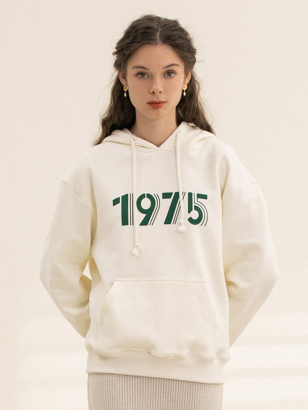 Nicole Numbers Printed Fleece Hoodie/Simple Retro/55144