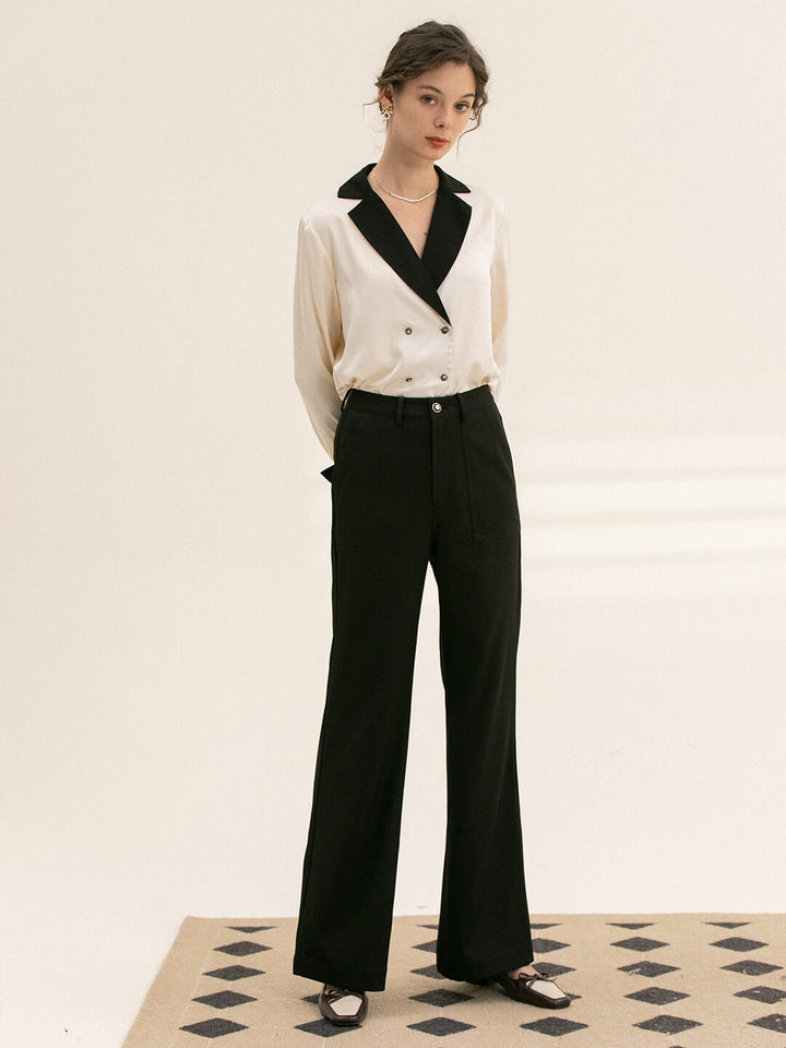 Oaklee Bell-bottomed Corduroy Trousers/ Simple Retro/ 11294