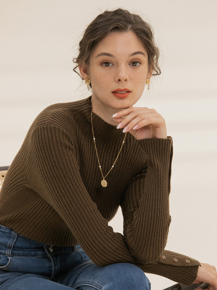 Stella Mock Turtleneck Bottoming Top/Simple Retro/55138