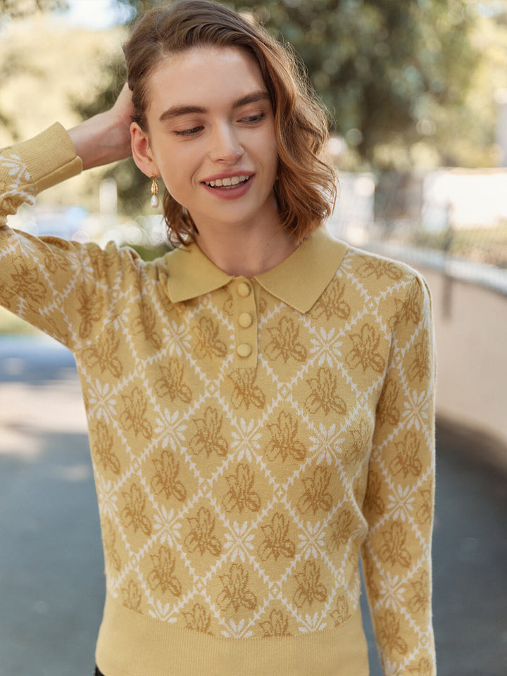Ariana Iris Long Sleeves Pullover Knitwear/Simple Retro/66025