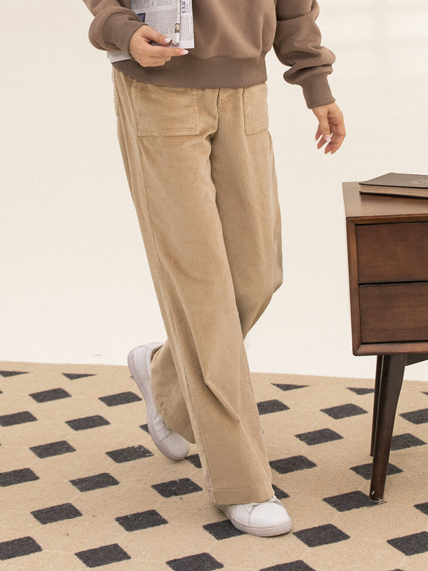 Oaklee Bell-bottomed Corduroy Trousers/ Simple Retro/ 11294