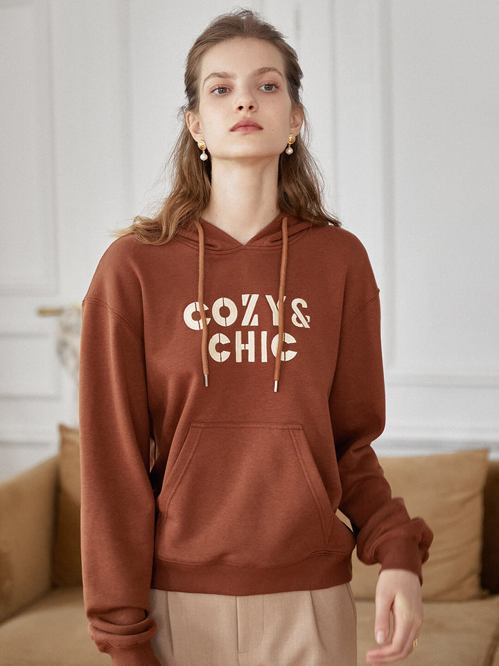 Khloe Cotton Pullover Hoodie/Simple Retro/55118