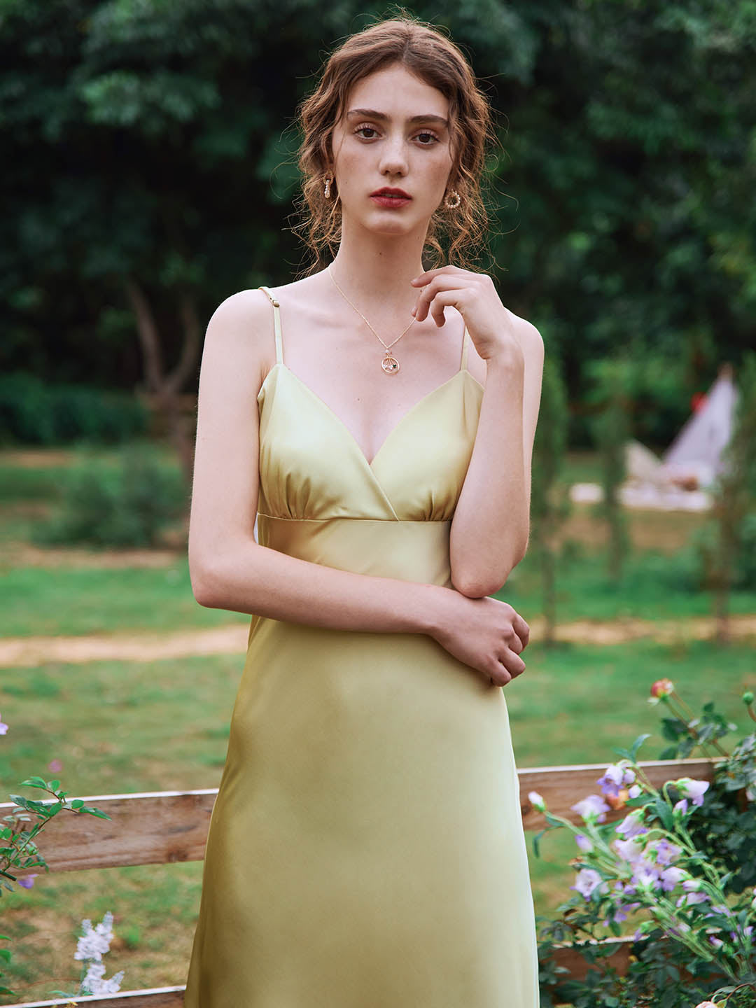 Kristin French V-Neck Slip dress/Simple Retro/560
