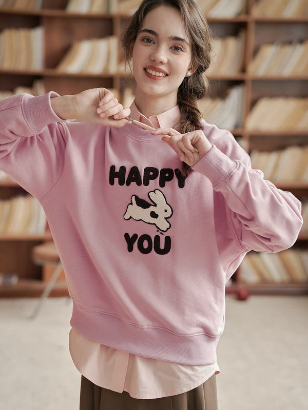 Happy to You Rabbit Graphic Hoodie