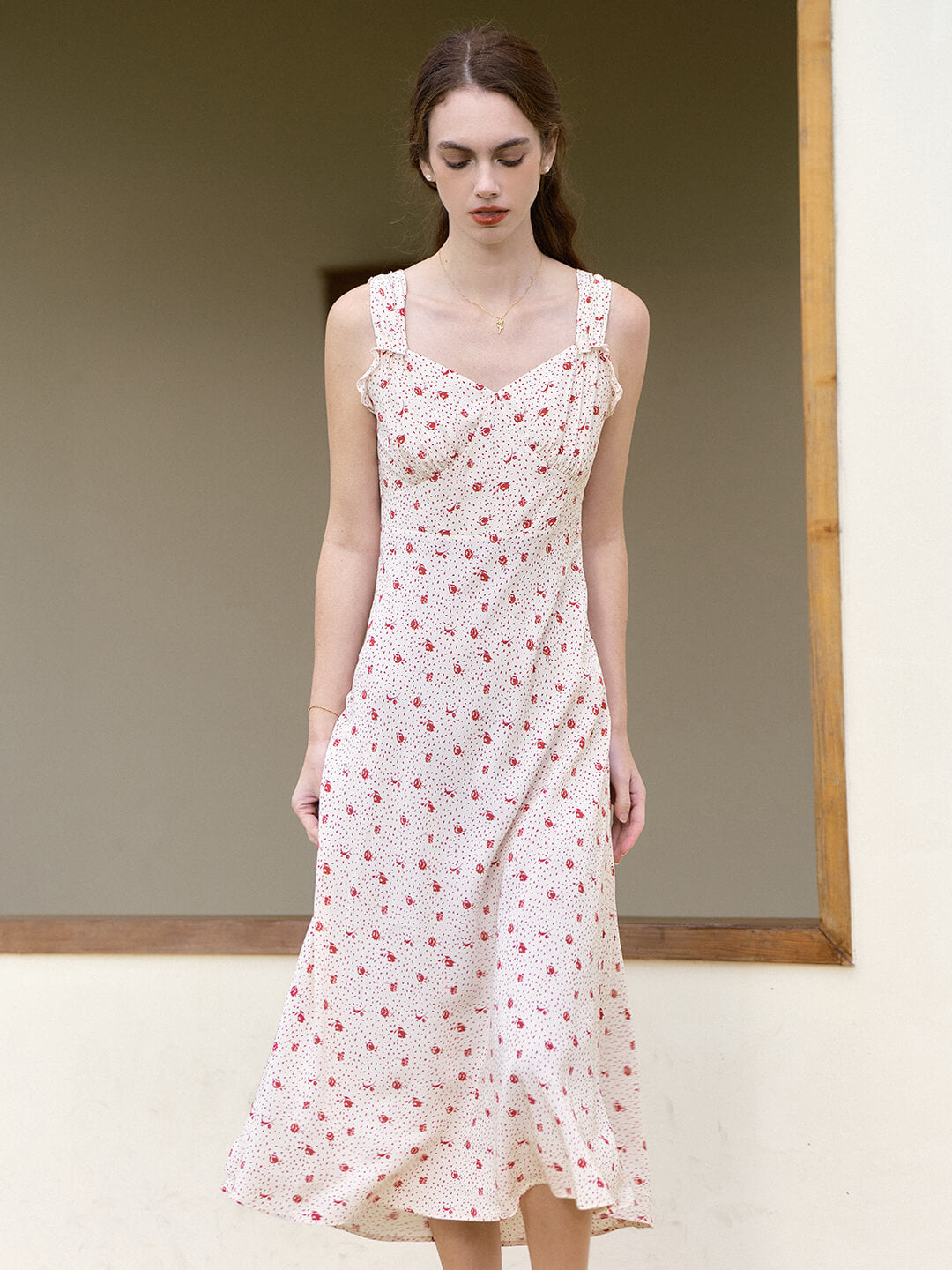 Adriana Waist-skimming French Tank Dress. Simple Retro Womenswear Daily-Vintage Inspired Fashion, Apricot / L Adriana Waist-skimming French Tank Dress. Simple Retro Womenswear Daily-Vintage Inspired Fashion, Apricot / L