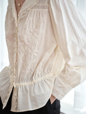 Kaylani V-neck Raspberry Embroidered Lace Blouse main image 0