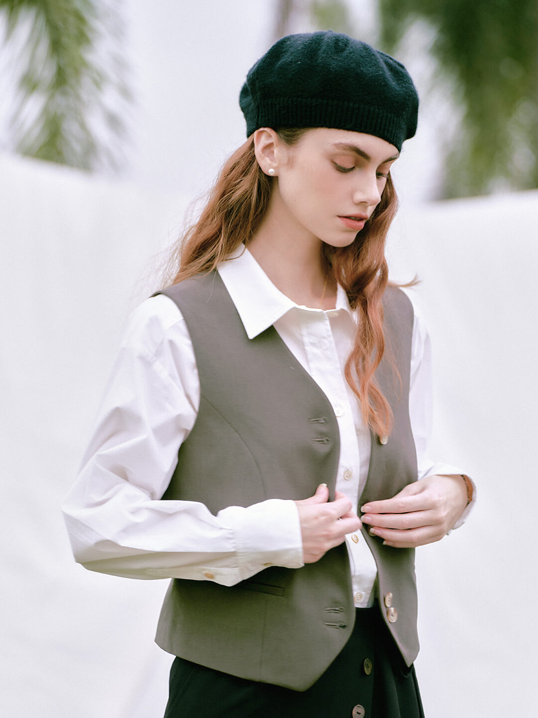 Yvonne Vintage Style Sleeveless Fitted Vest