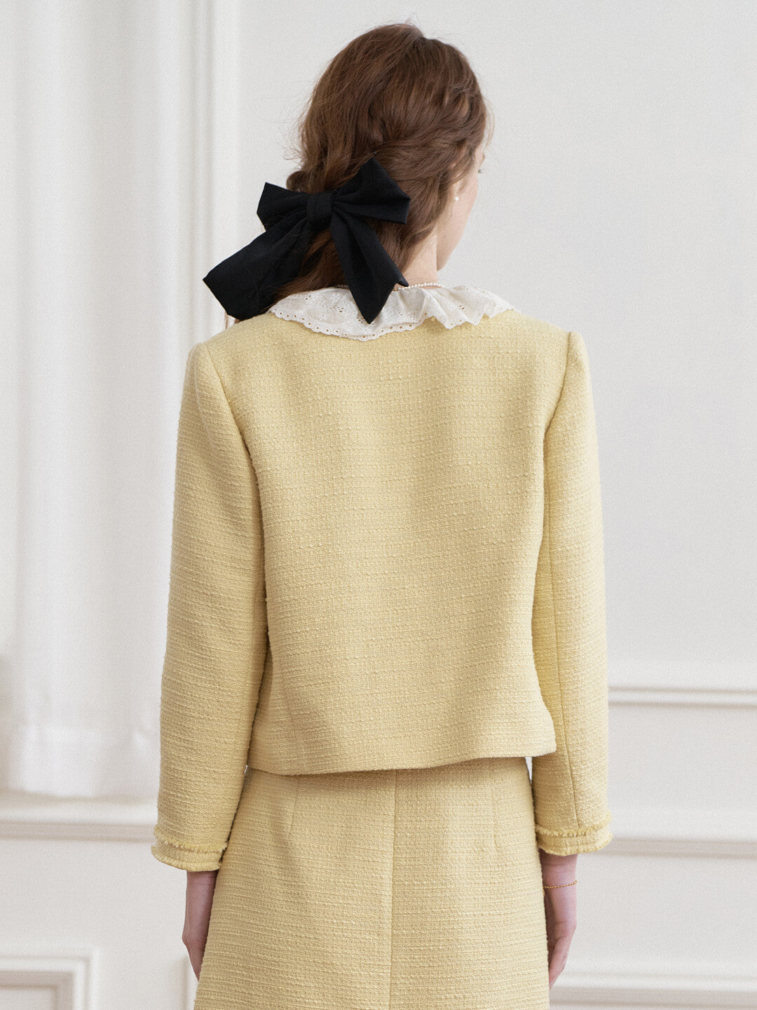 Aitana Yellow Brushed Tweed Jacket