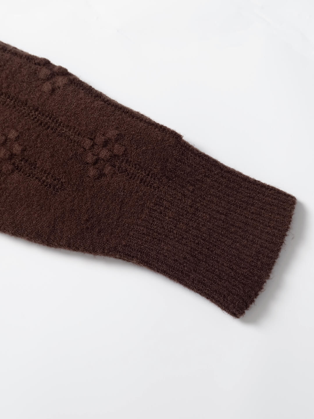Jasmine Cable Polo Brown Knit Sweater