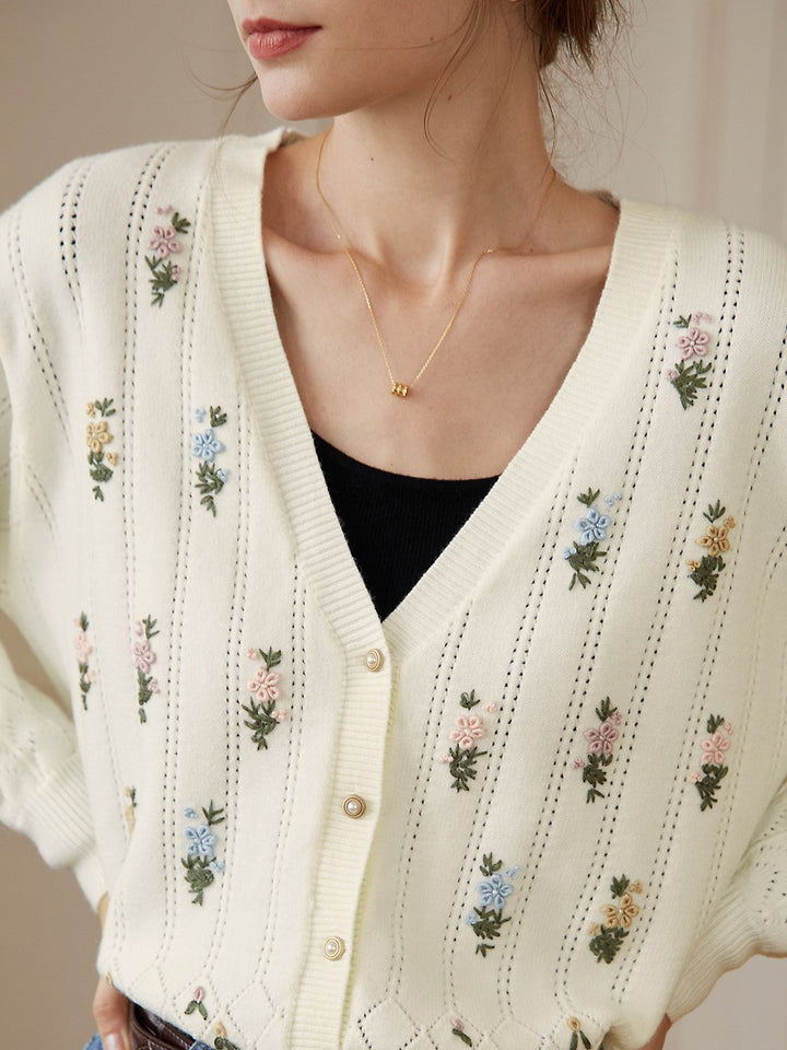 Ally Handmade Embroidery Knitwear/Simple Retro/22084