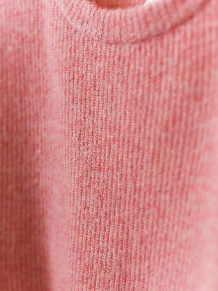Reagan Crew Neck Pink Knit Sweater/simpleretro