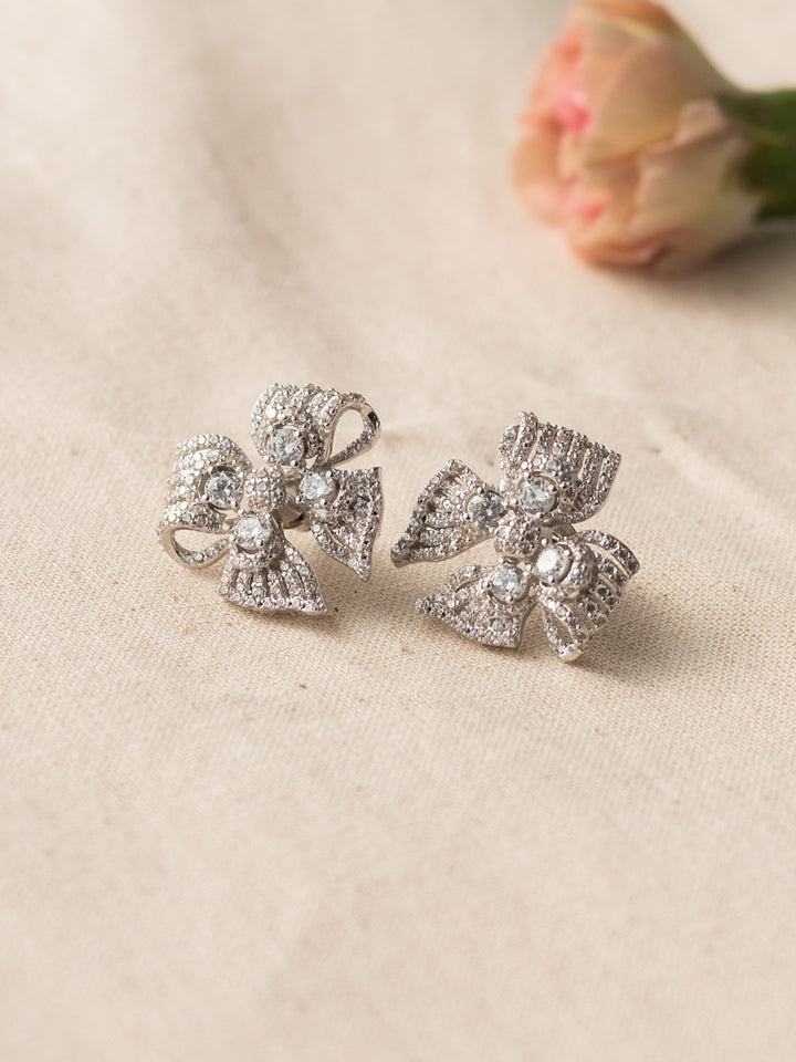 Bowknot Moissanite Earrings/Simple Retro/10014