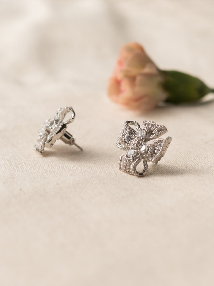 Bowknot Moissanite Earrings/Simple Retro/10014