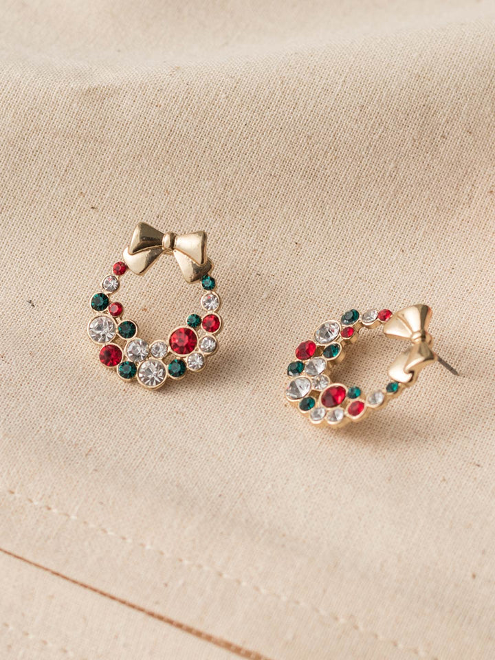 Colored Glaze Bowknot Earrings/Simple Retro/10011