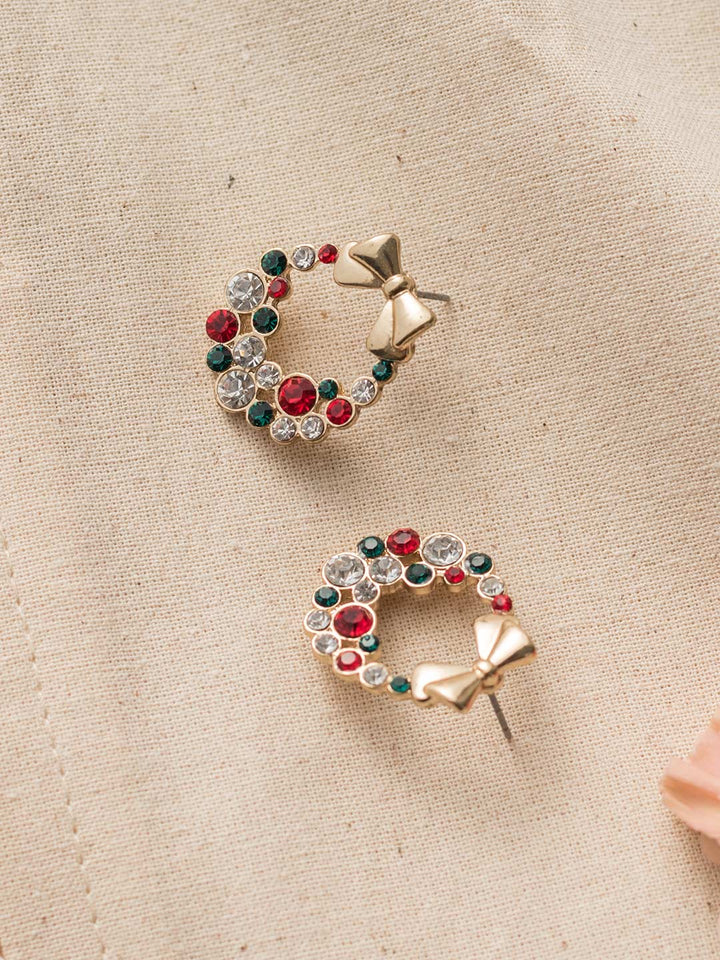 Colored Glaze Bowknot Earrings/Simple Retro/10011