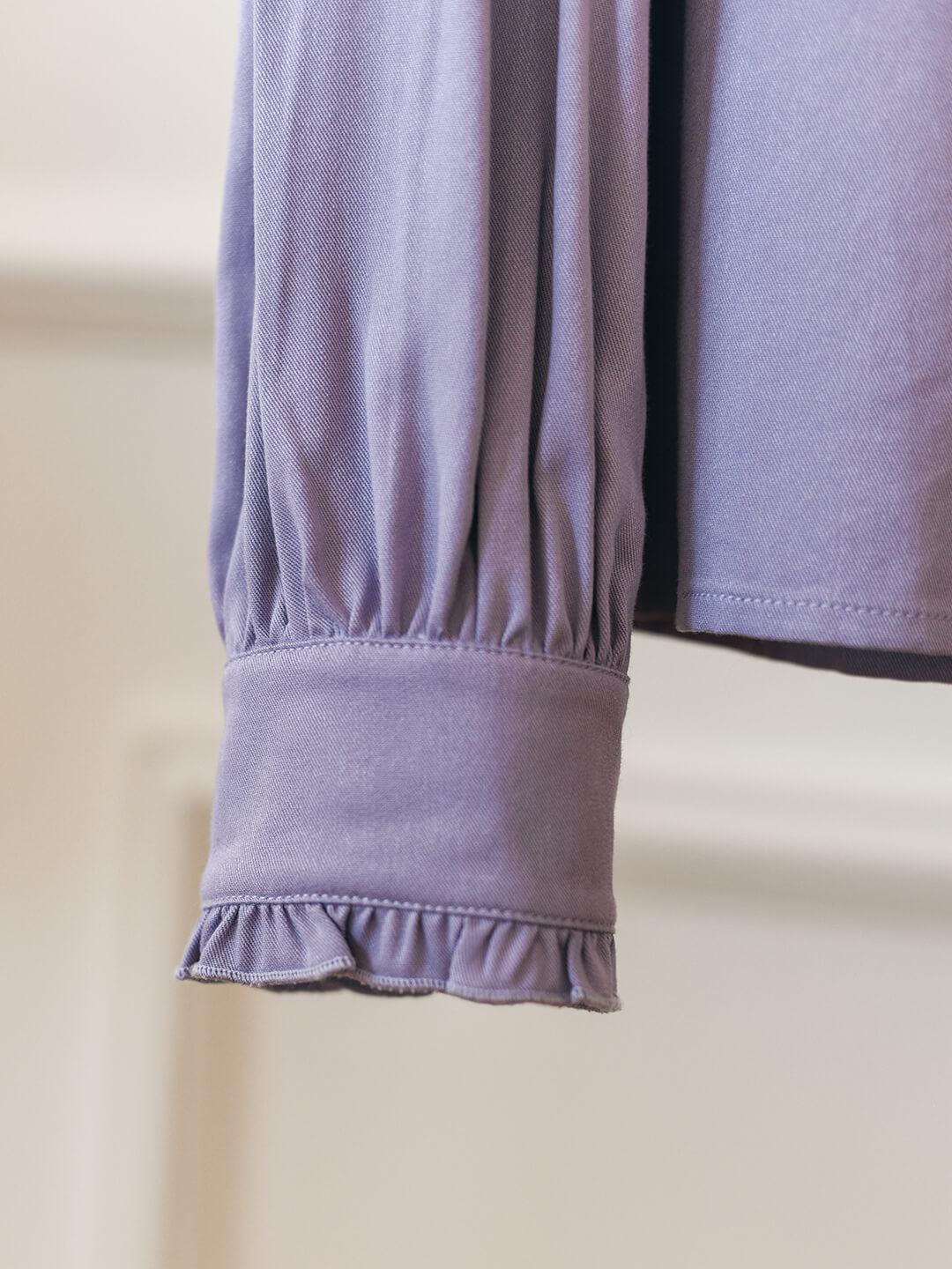 【Holiday Sale】Convallaria Floral Embroidered Purple Puff Top