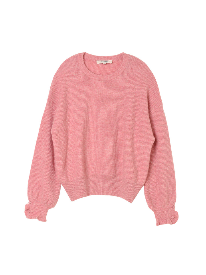 Reagan Crew Neck Pink Knit Sweater/simpleretro