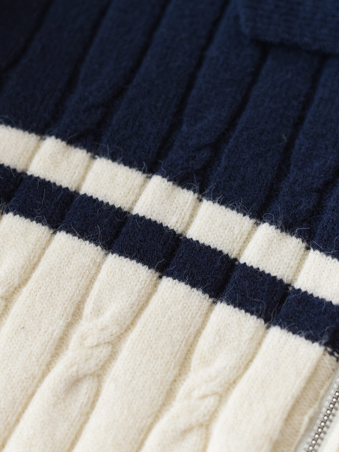 【FINAL SALE】Lyla Polo Cable Blue Knit Sweater
