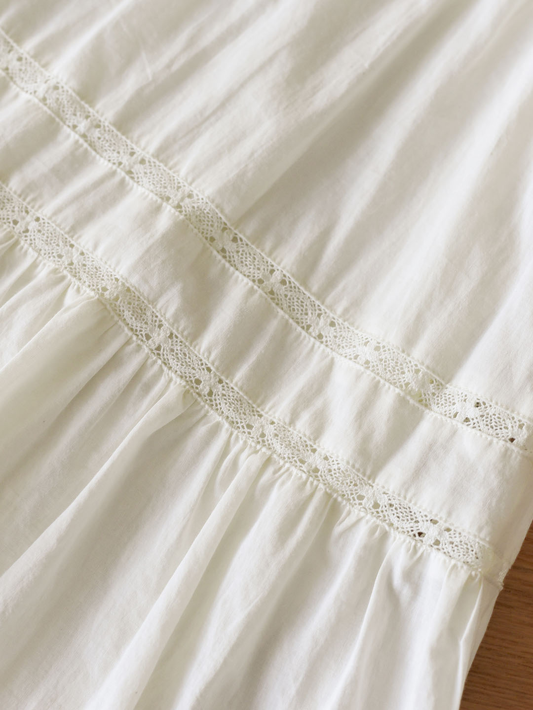 Hattie V-Neck Puff Sleeve Lace Panel Dress