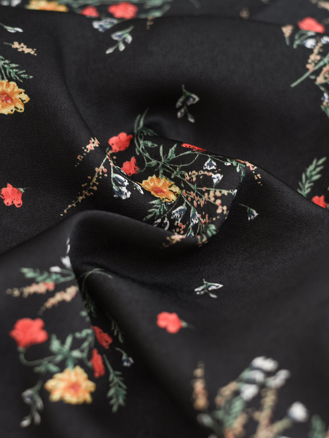 Ensley Floral Printed Black Dress