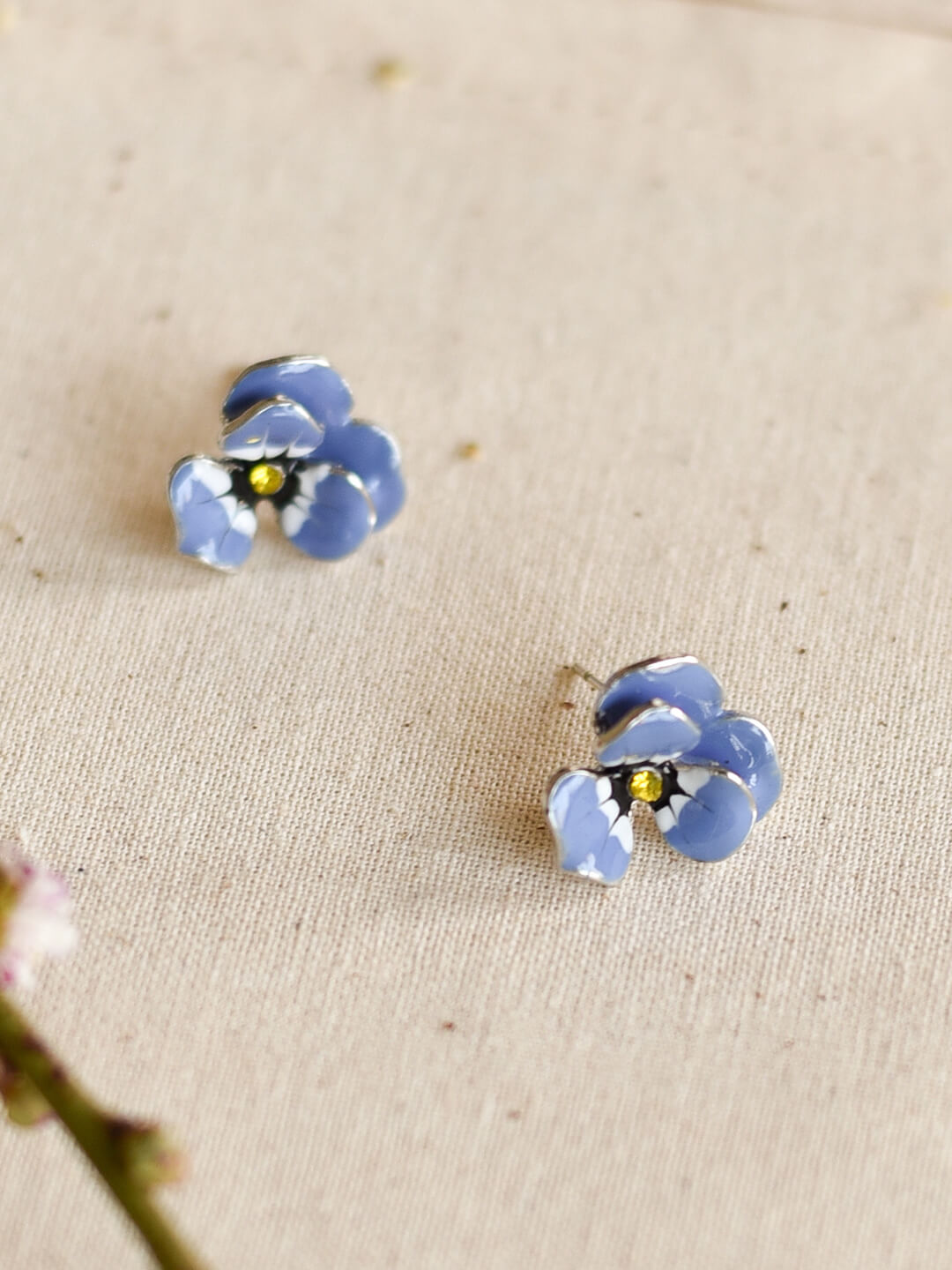 Blooming Flower Simple Blue Earrings/Simple Retro/10063