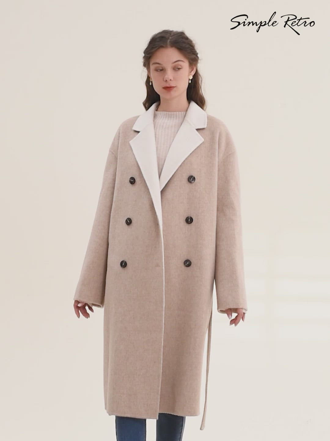Lilah Double Side Wear Long Coat/Simple Retro/77006