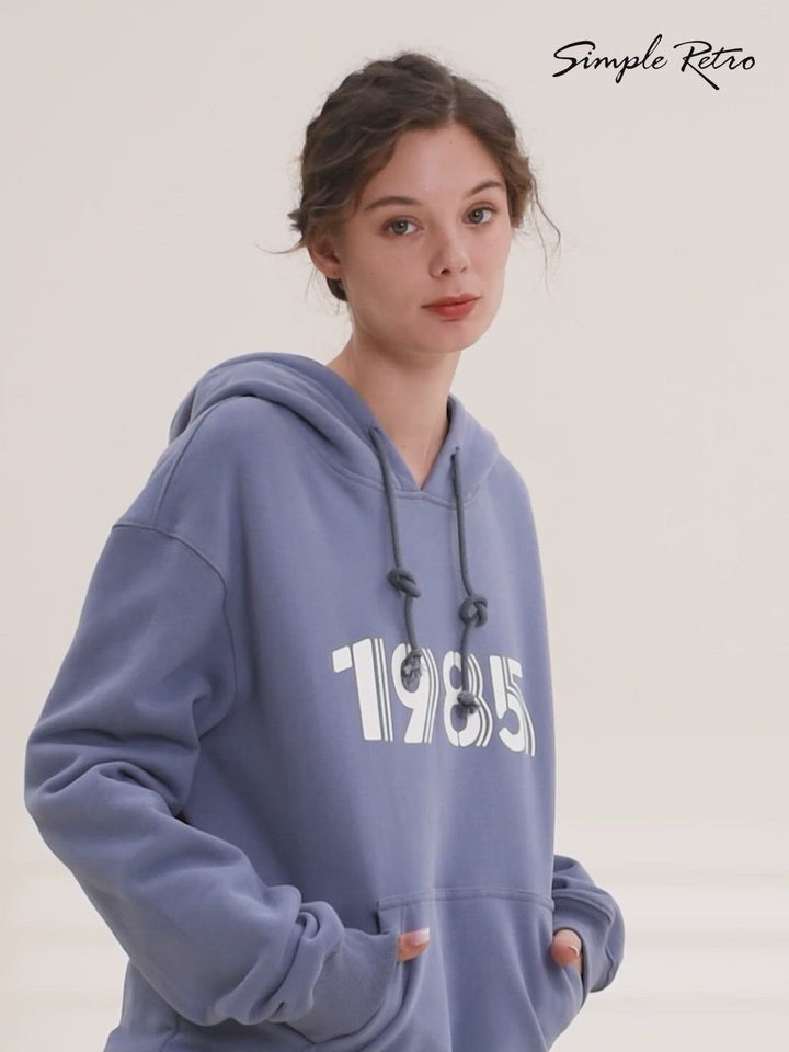 Nicole Numbers Printed Fleece Hoodie/Simple Retro/55144