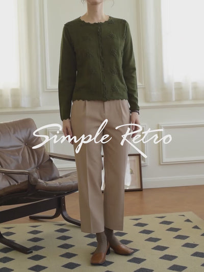 Simpleretro Nora Straight Suit Pants - Light Khaki-vidieo